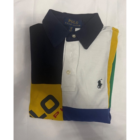 Polo Ralph Lauren Kids Colorblock Rugby Shirt Pony Logo Size S 8 - Picture 5 of 5